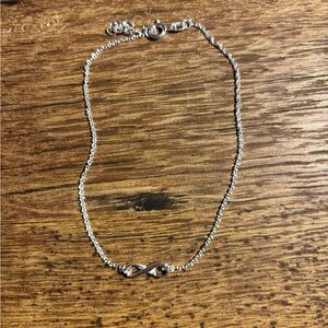 Silver Delicate Beaded Anklet
